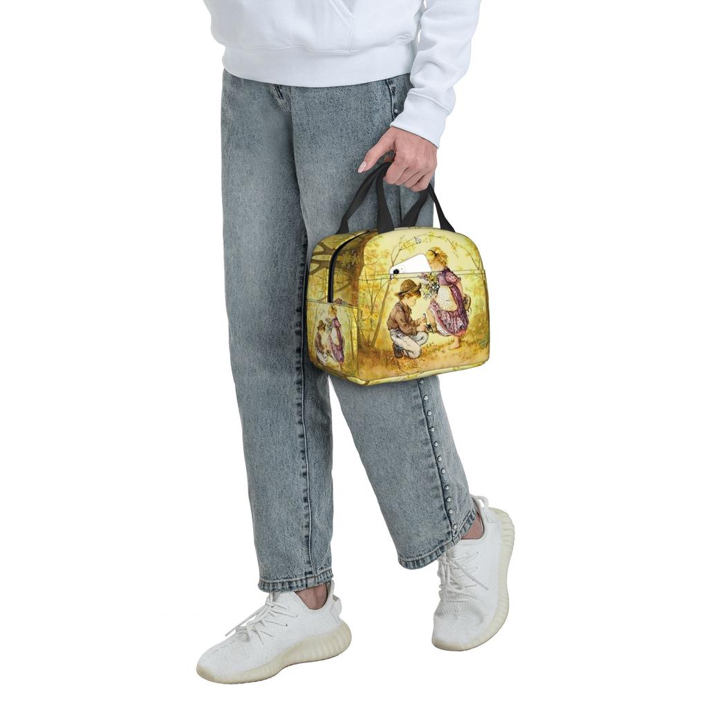 Cartoon S-Sarahs K-Kays Insulated Lunch Tote Bag for Women Kawaii Girl Portable Thermal Cooler Bento Box Work School Travel