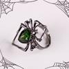 Gothic Punk Irregular Spider Webs Zircon Opening Ring Women Black Crystal Dark Animal Rings Hip Hop Fashion Party Finger Jewelry