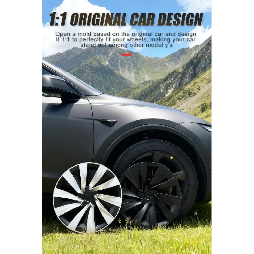 4PCS Hub Cap Performance Replacement Wheel Cover Crossflow Caps Full Rim Accessories for Tesla Model Y Juniper 19 Inch 2025 2026