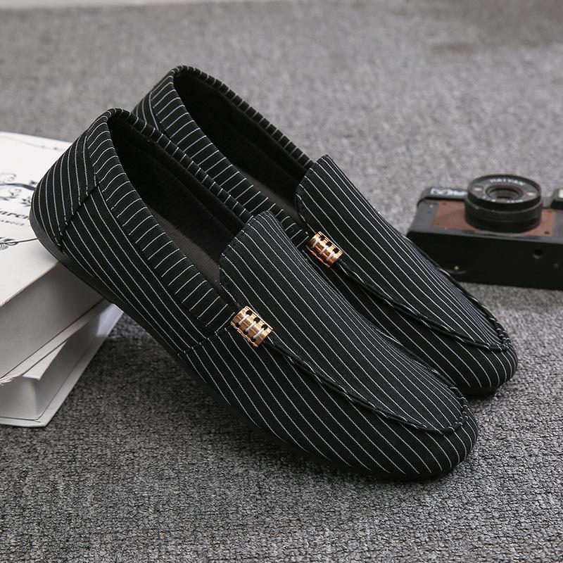 Мужские нескользящие мокасины Дышащая обувь для вождения Повседневная обувь Больших размеров Ходячие холщовые балетки Нескользящие мокасины Тапочки