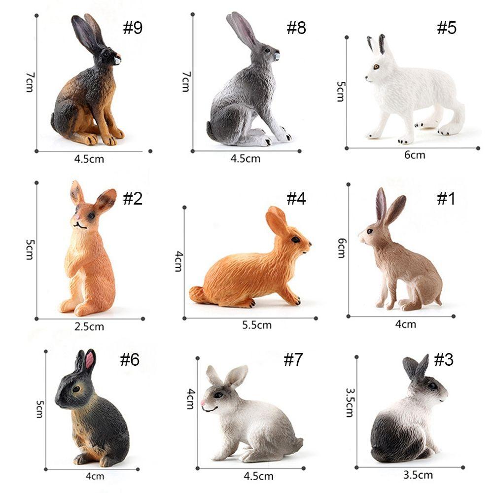 Rabbit Desktop Ornaments Simulated Zoo Rabbit Model Animal Figurine Home Decor Educational Toys
