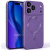 Protective Case - E.F.Connection - for iPhone 17 Pro - Silicone with Magnetic Ring Purple