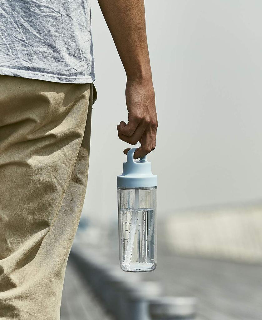 Kinto Too Go Bottle 480ml Yellow with Straw Lightweight Water Bottle Dishwasher Safe Double Structure 20072