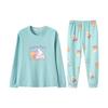 Fenteng Girls' Cartoon Print 100% Cotton Pajamas Set