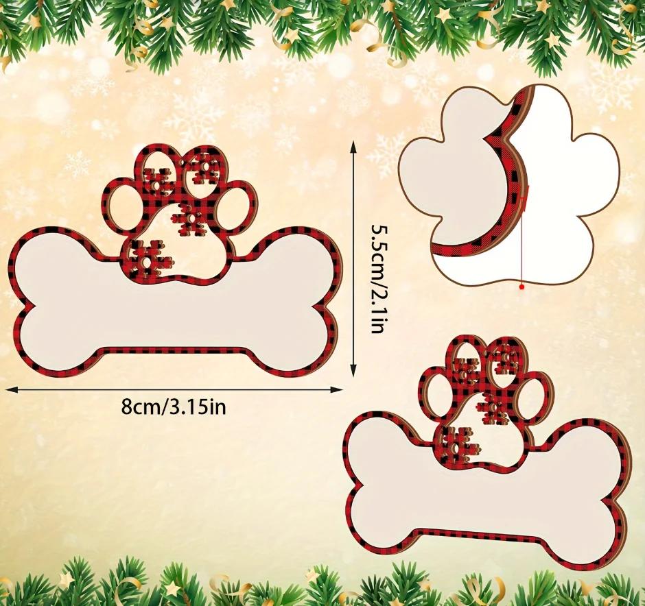 10Pcs Personalized Dog Ornament Christmas Tree Decoration Custom Name Pet Christmas Gift Ball Pendant