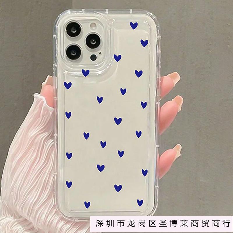 Минималистичный дизайн в виде сердца на весь экран, подходит для iPhone 11/12/13/14/15 PRO MAX, Apple 16, противоударный с подушками безопасности X/XS