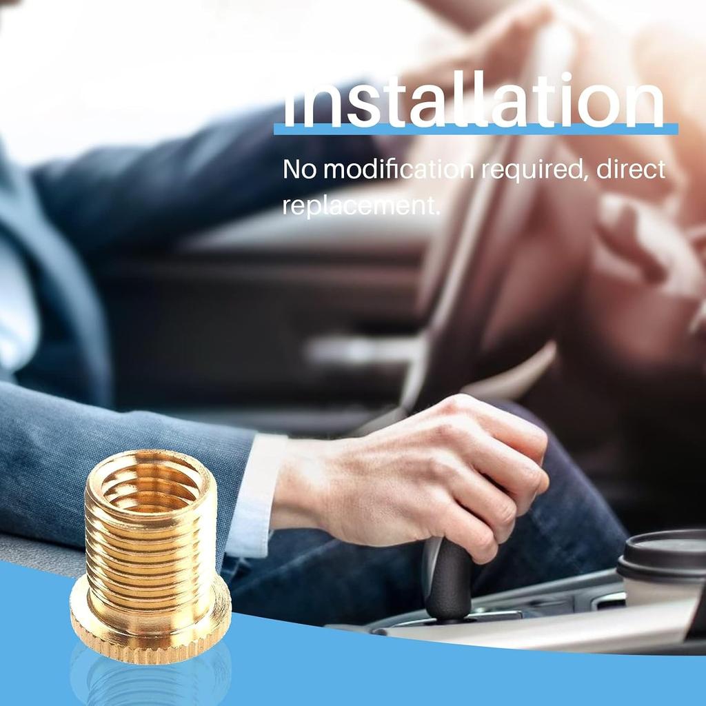 M8x1.25, M10x1.25, M10x1.5 Shift Knob Adapters Gear Shifter Knob Thread Screw Adapter for 5 6 Speed Manual Automatic Vehicle Gold