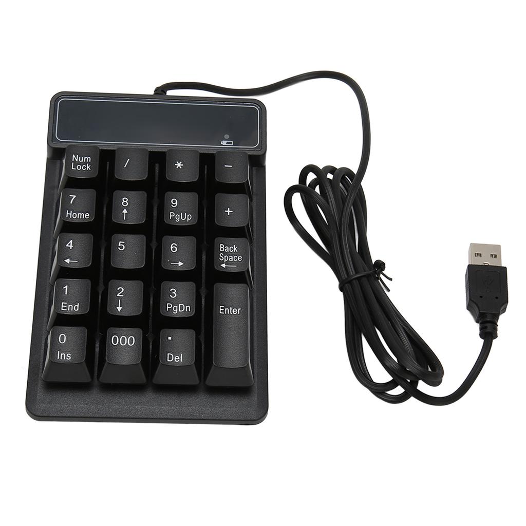 Проводная цифровая клавиатура черная USB-подключение 19 U-образных клавиш Plug and Play Компактная цифровая клавиатура для ноутбука ПК настольного компьютера