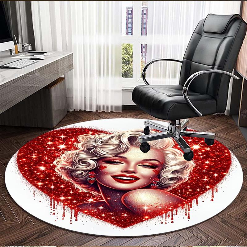 Marilyn Monroe Print Round Rug, Washable Floor Carpet, For Entryway Dorm Laundry Room Office Study, Home Decor Birthday Christmas Gift