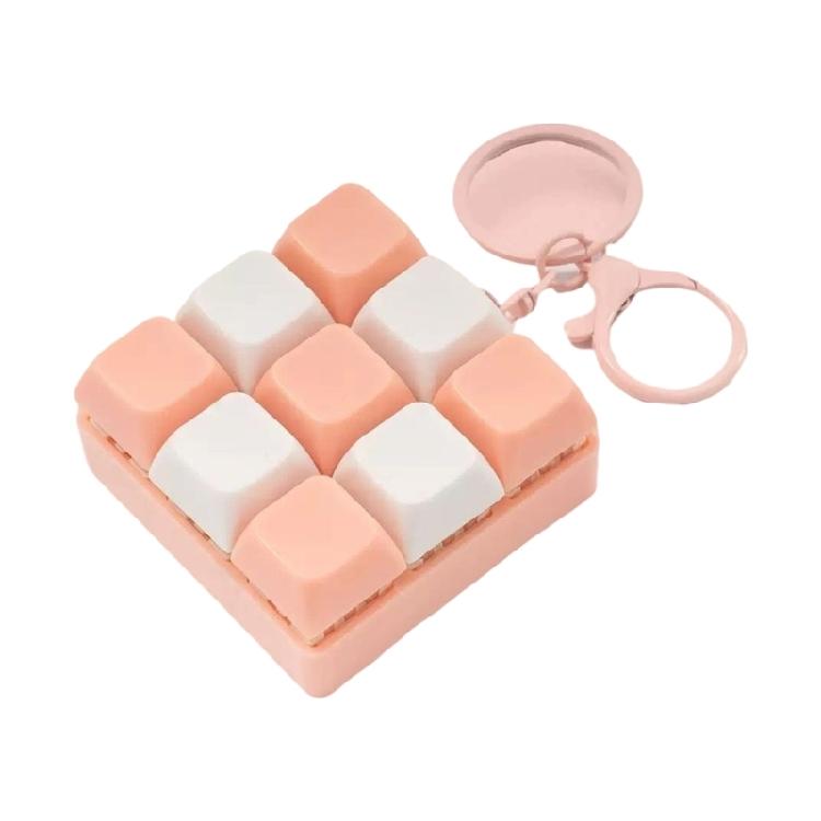 Stress Relief Keychain 9 Switchable Key Clickers Toy Detachable Keycap Keyring For Car Key Backpacks & Daily