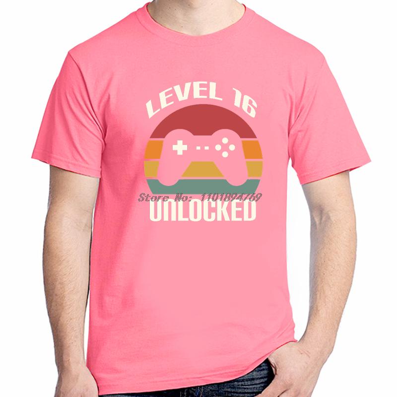 Details About Gamers 16th Birthday Mug Level 16 Unlocked Slogan Console Fashion Graphic T Shirts Cotton Short Sleeve Tshirt