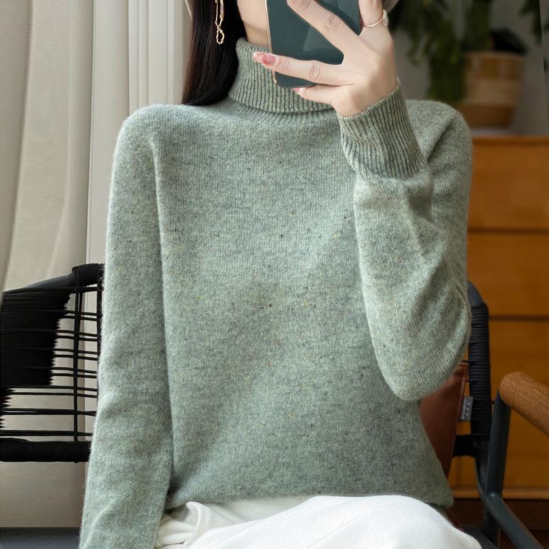 Женский кашемировый свитер Qinghe Cashmere 30% кашемир 70% шерсть Осень и Зима Кашемировый плотный пуловер Мягкий и теплый