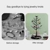 Tree Shape Jewelry Holder for Jewelry Storage - White Velvet Organizer with Branch Design for Necklaces and Earrings