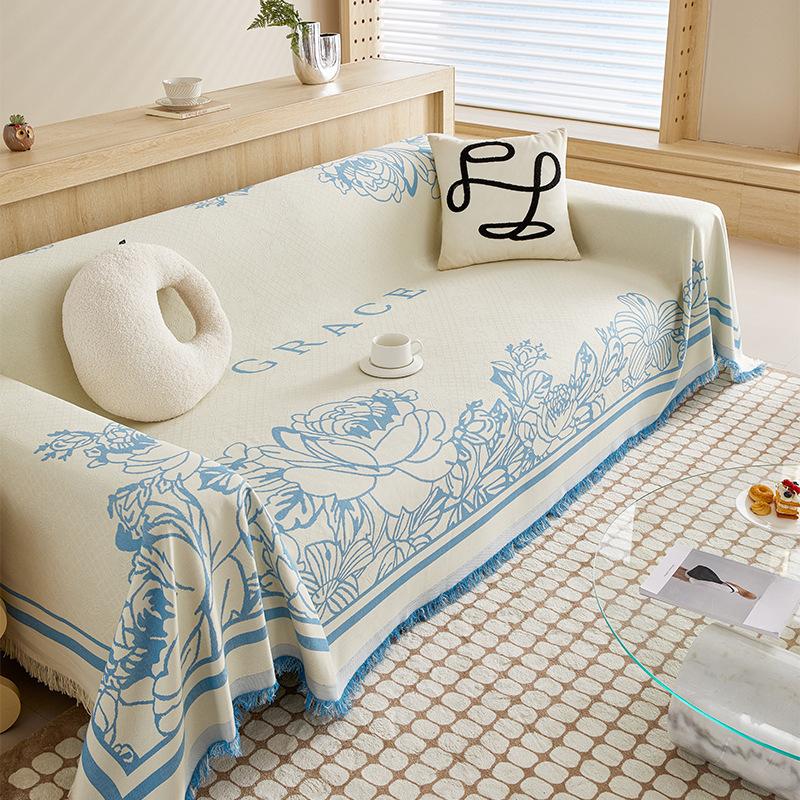 Ткань для чехлов на диван, полностью покрытый чехол для дивана, полотенце для дивана, французский кремовый стиль, против царапин