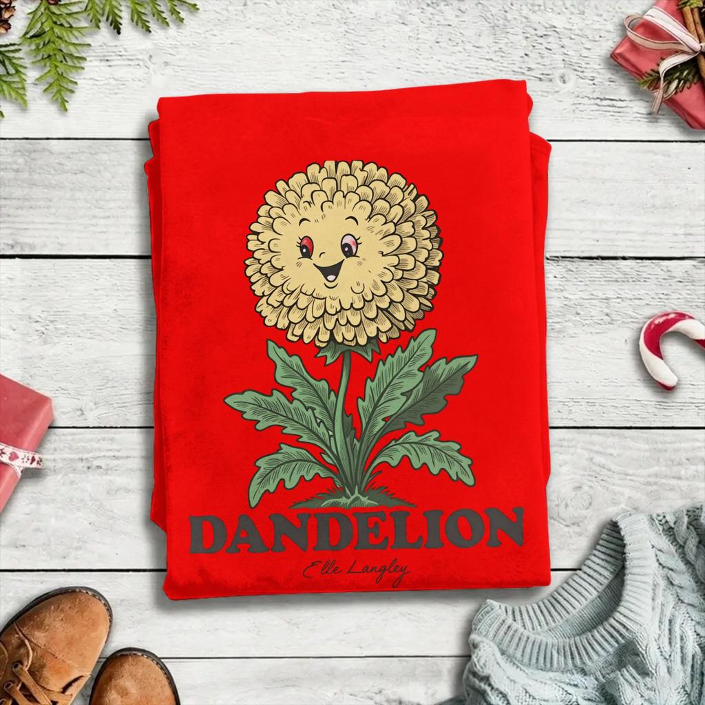 Novelty Ella Langley Ivory Groovy Dandelion TShirts for Unisex Crewneck Pure Cotton T Shirts Short Sleeve Tee Shirt Classic Tops