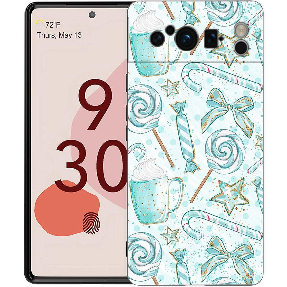 Мультяшный рождественский чехол для телефона Google Pixel 9 8 9A 8A 7 7A 6 Pro XL 6A 5G, черный, мягкая задняя панель, роскошная TPU крышка
