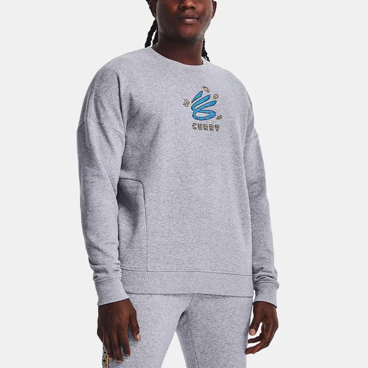 Under Armour Свитшоты Curry X Sesame Street Мужские Серые С круглым вырезом Умеренный Обычный 1369618-011