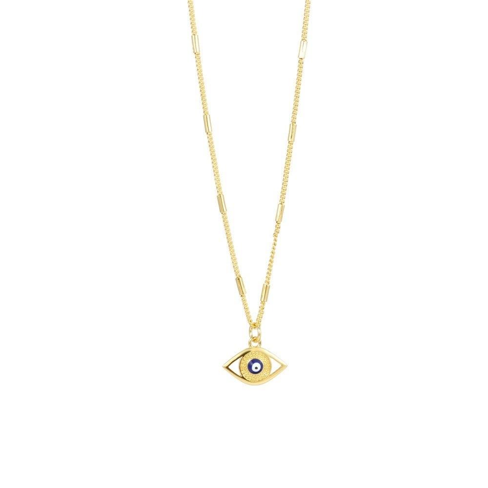 Vintage Devil's Eye Necklace Copper Gold Plated Eyeball Neck Chain Demon Eye Necklace  Party Favors