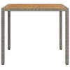 Garden Table Gray 90 x 90 x 75 cm Poly Rattan