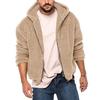 Winter Man Warm Fleece Fur Fluffy Hooded Coat Jacket Zip Up Solid Color Outwear Jumper Streetwear Jackets Clothing For Men