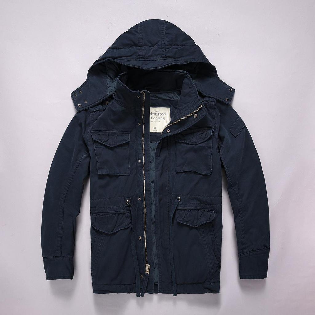 Мужская камуфляжная куртка средней длины с капюшоном в стиле амекадзи с множеством карманов