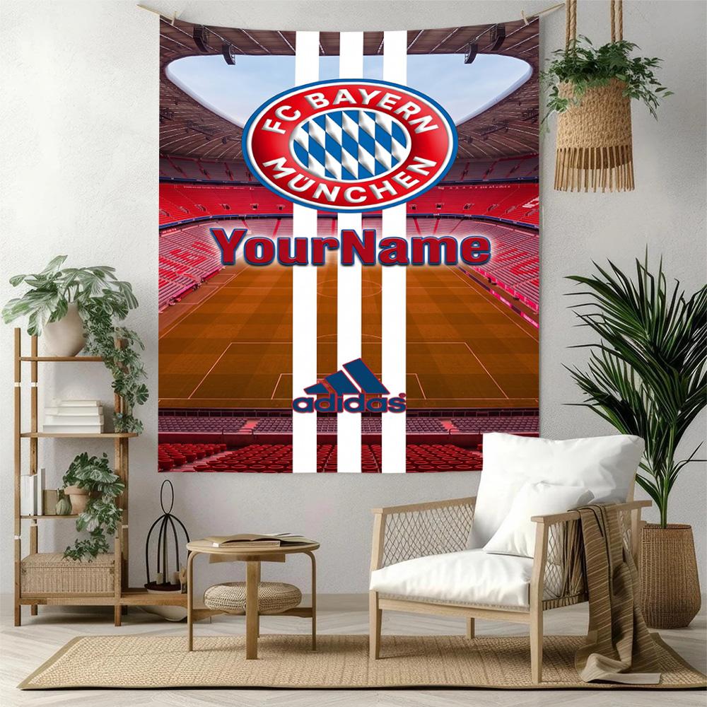 Bayern Munich Custom Your Name Wall Decor Tapestry Art For Pet Memorial Birthdaywedding Party Backdrop Family Gift