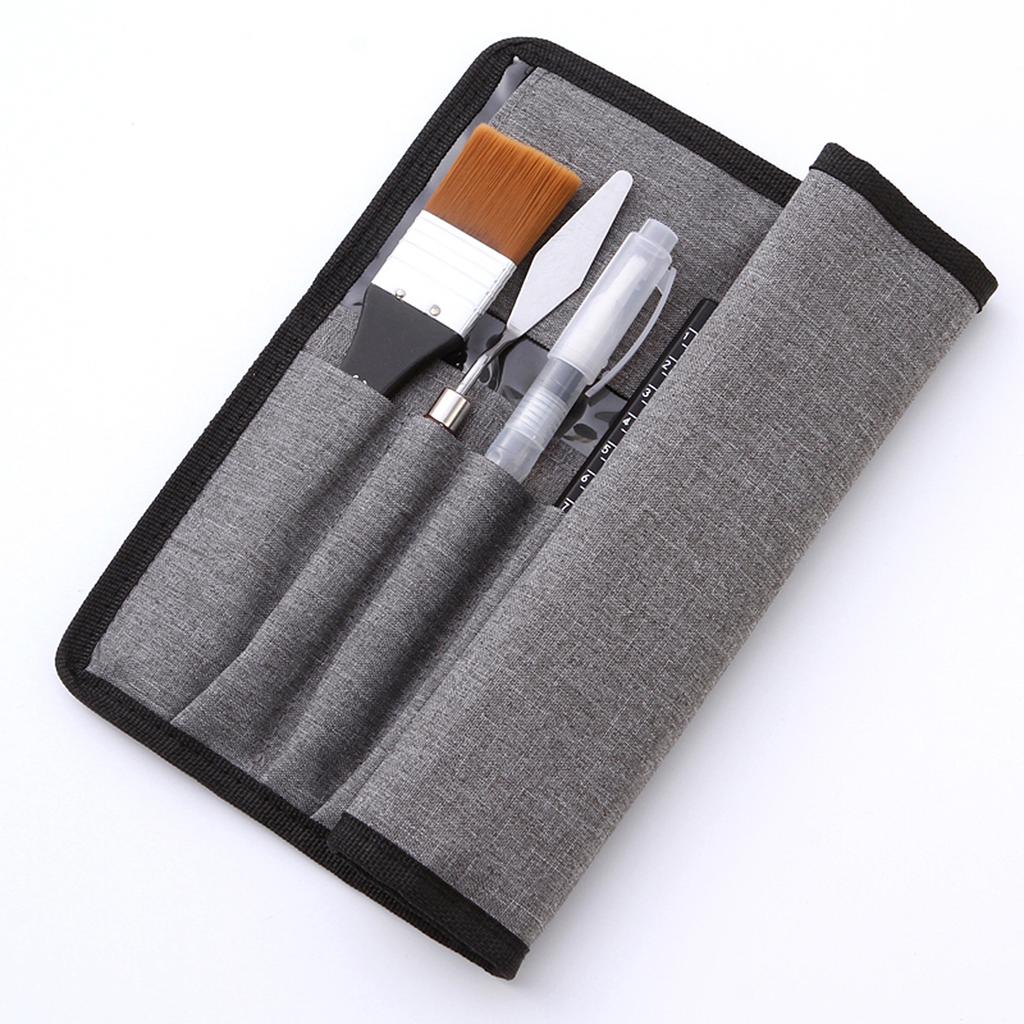 18pcs Artist Paint Brushes Set Bag Pack with Scraper Watercolor Brush Pen Nylon Hair Delicate