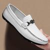 Summer Genuine Leather Mens Loafers Comfortable Flat Casual Shoes Men Breathable Slip-On Soft Driving Shoes Luxury Moccasins Man