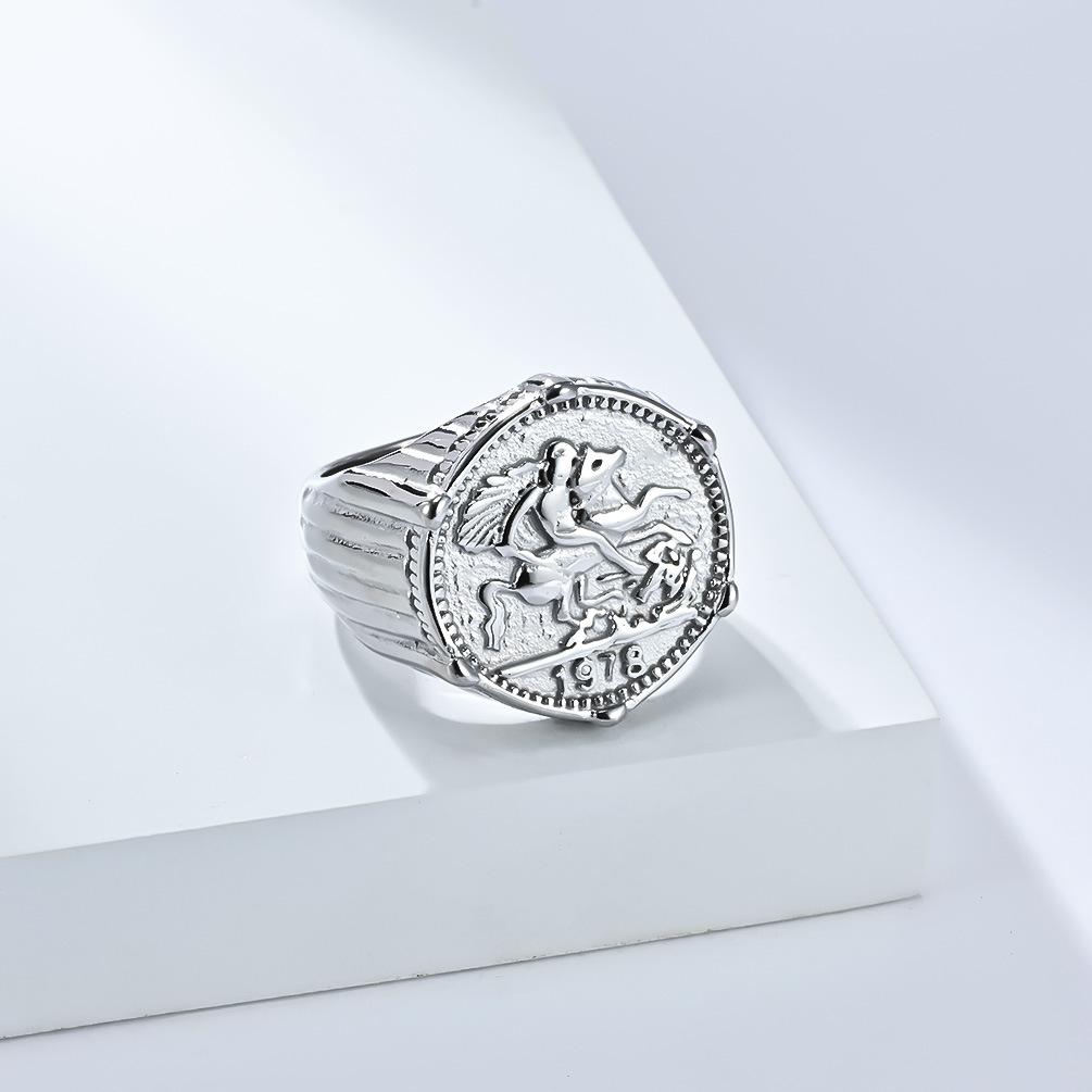 Стильное ретро-кольцо рыцаря-тамплиера из титановой стали, винтажное кольцо рыцаря из титановой стали с узлом веревки, уникальное готическое модное украшение для мужчин