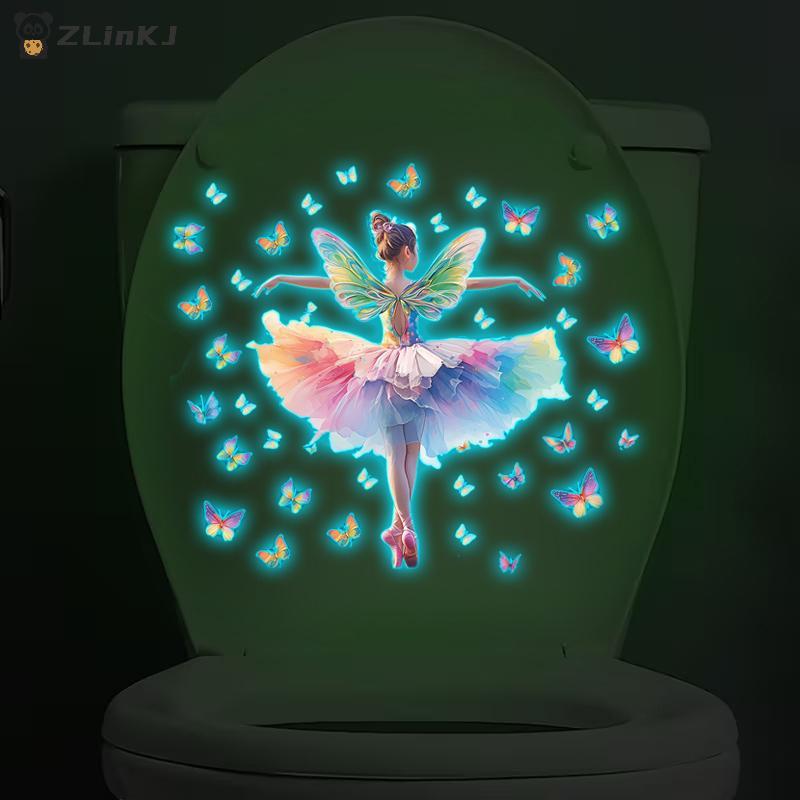 Светящиеся в темноте Luminous Девочка Туалетные Наклейки Съемные Настенные Декали Ванная Комната Детская Комната Дом Окно Автомобиль Украшения
