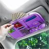 Car Sun Visor Organizer, Sunglass Holder And Storage Pocket, Card Cash Pouch With Multi-Pocket Net Zipper, Case Bag For License Pen Key, Auto
