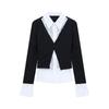 Flip Collar False Two-piece Top Korean Style Lace Long Sleeved Knitwear Knitted Top Women  Party