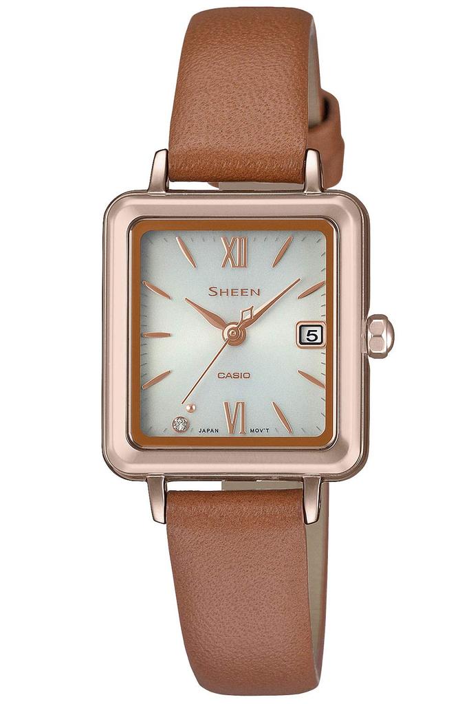 Женские солнечные часы Casio Scene Solar Watch, модель SHS-D400CGL-7AJF, коричневые.
