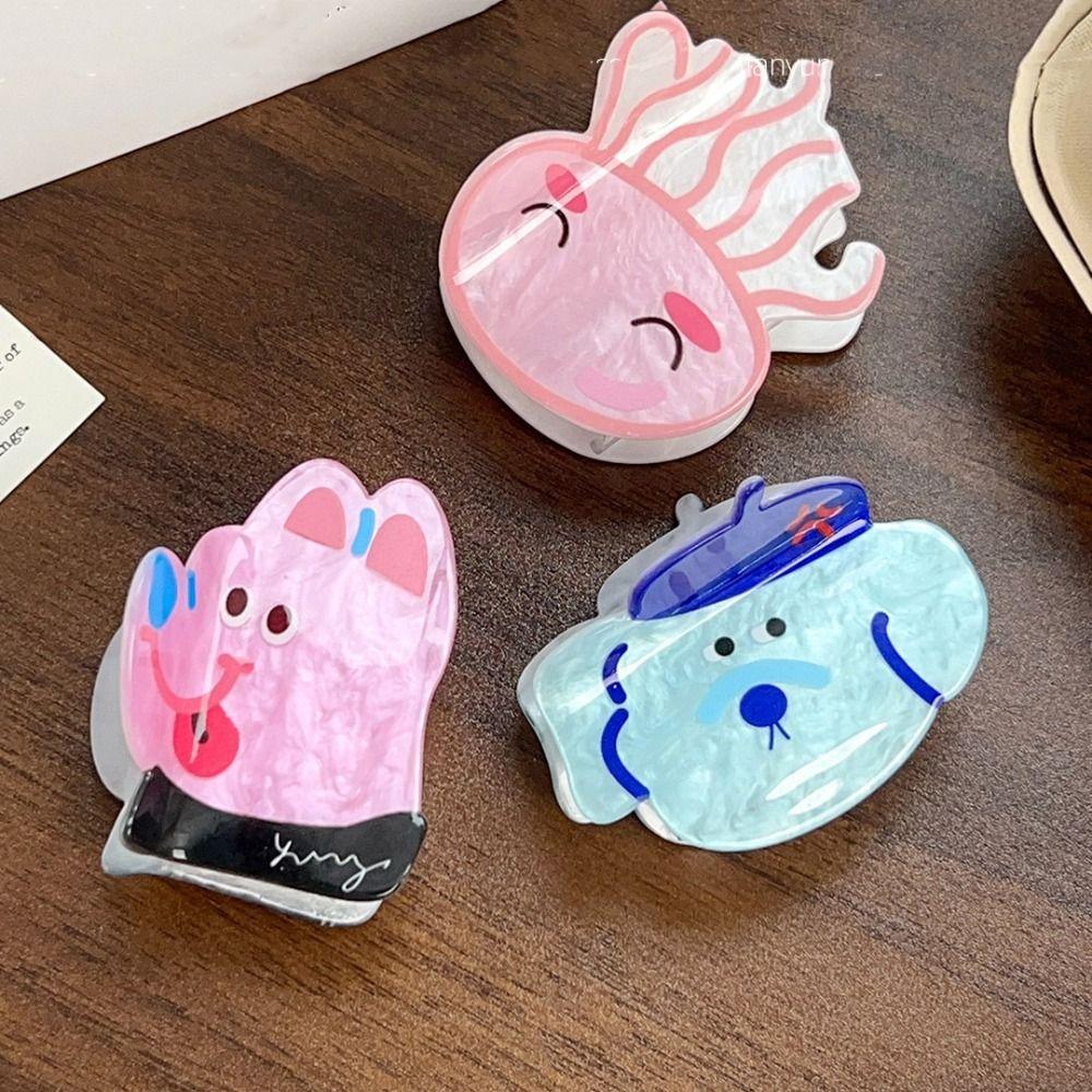 Акриловая мультяшная заколка для волос в виде щенка, ракушка, маленькая заколка-акула, заколка для волос в виде морского животного, аксессуары для волос