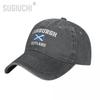 Flag of Scotland Edinburgh Unisex Adult Charcoal Washed Denim Baseball Cap Unisex Classic Vintage Cotton Dad Patriotic Trucker Hat