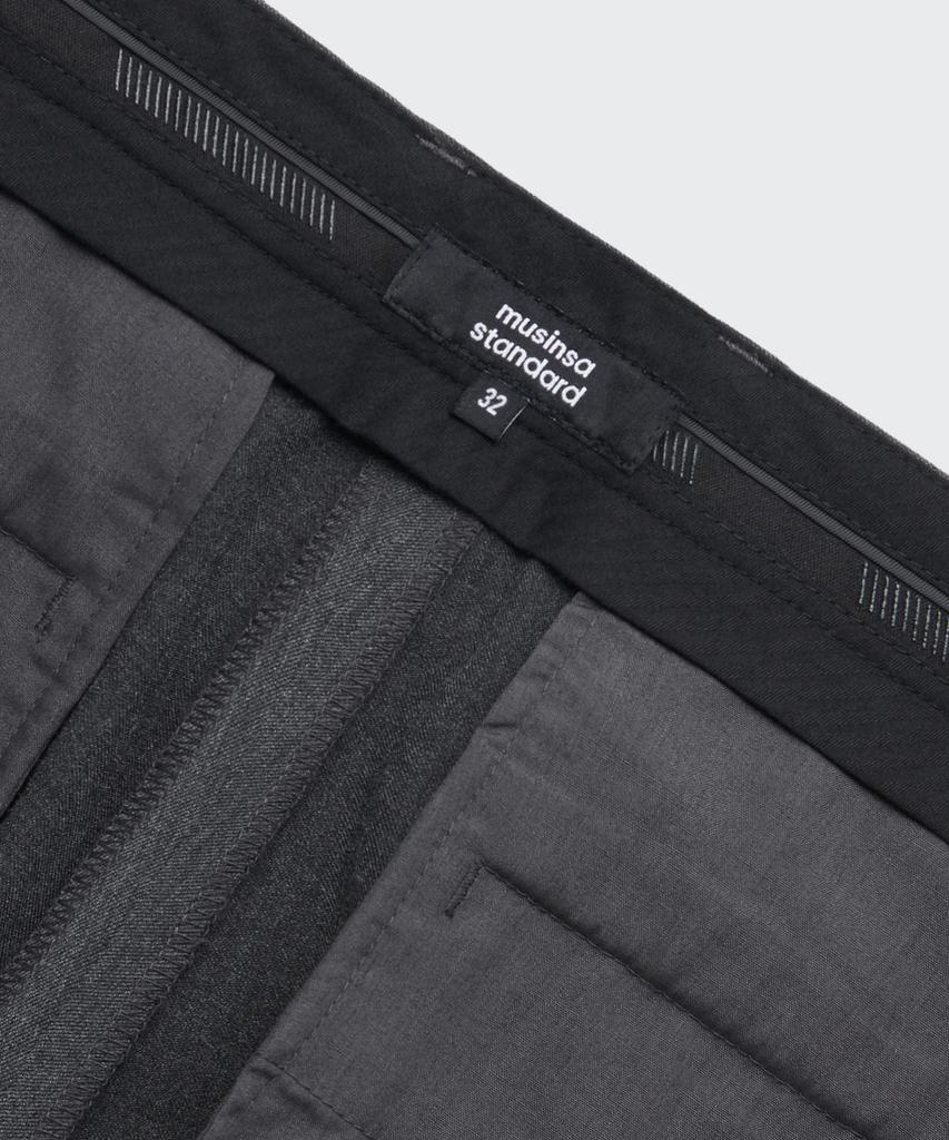 MUSINSA STANDARD Wide Hidden Banding Slacks [Medium Gray]