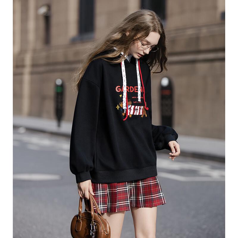 TonLion Women's 2025 Fall Puppy Print Hooded Sweatshirt