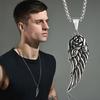 Vintage Angel Wings Necklace For Men And Women Stylish Titanium Steel Feather Pendant