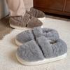 Модные мужские мокасины больших размеров, теплые зимние домашние тапочки для папы, женские пушистые тапочки с бабочкой