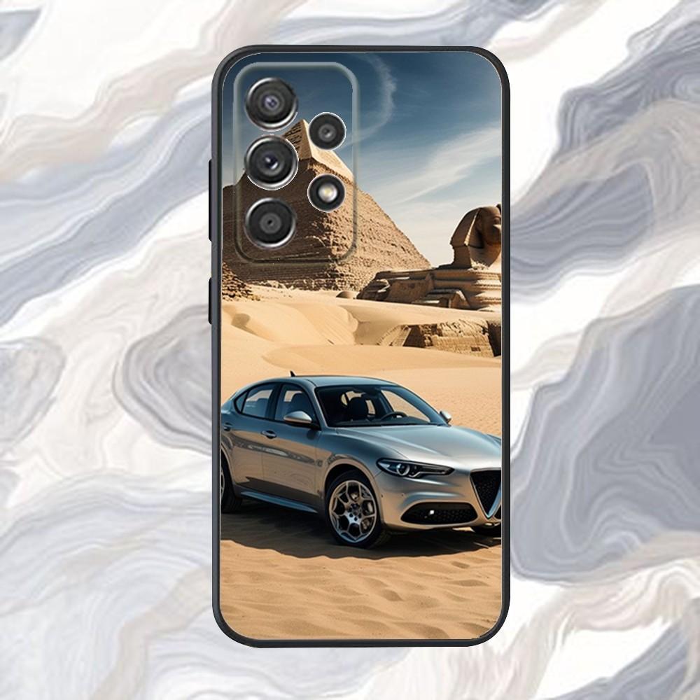 Чехол для телефона Car A-Alfa-s R-Romeo-os для Samsung S25, S24, S21, S22, S23, S30, Ultra, S20, Plus, Fe, Lite, Note, 10, 9, 5G Черный