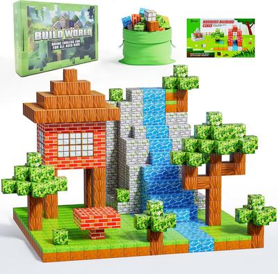 Магнитные строительные блоки Build Mine Magnet World Набор для мальчиков и девочек Магнитный конструктор Монтессо Сенсорные игрушки Подарки