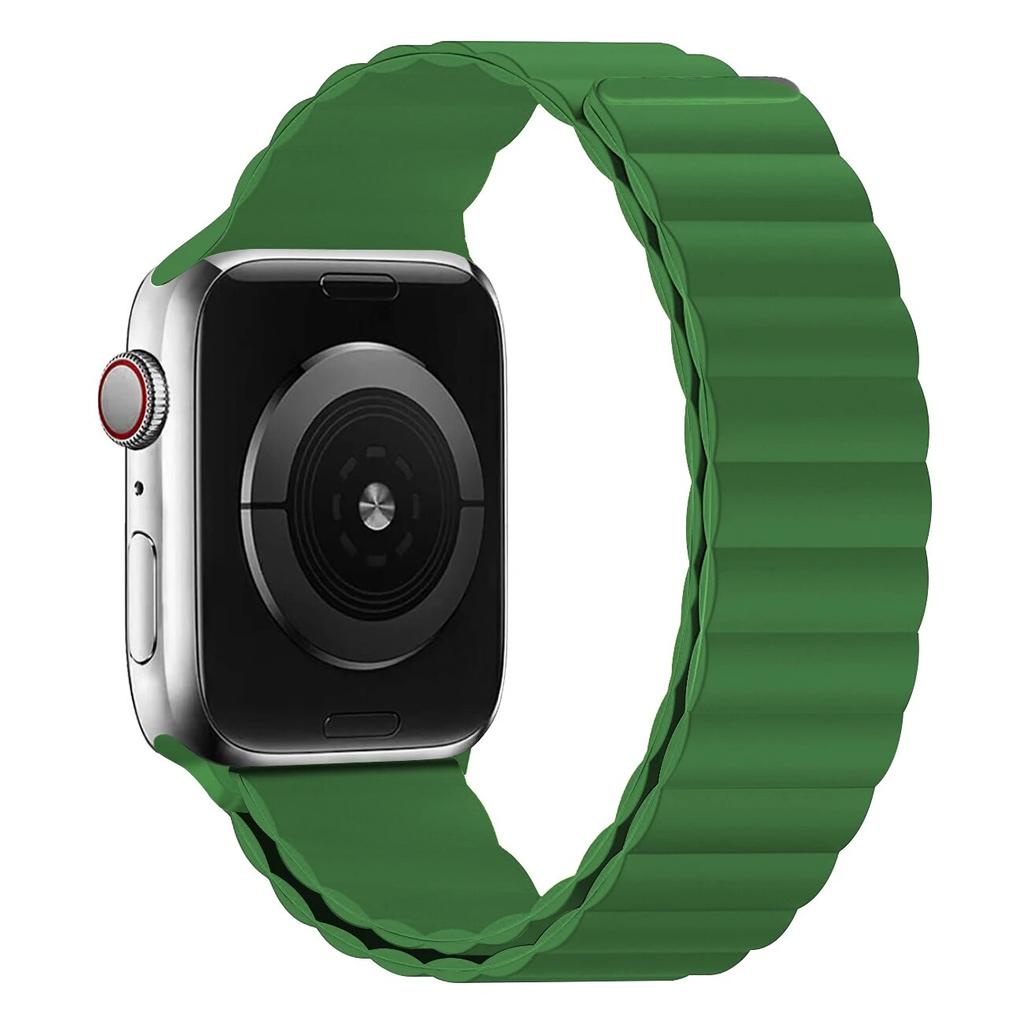 Ремешок для Apple Watch Band 44 мм, 40 мм, 45 мм, 41 мм, 42 мм, 38 мм, силиконовый браслет с магнитной петлей iWatch Series 8 7 Ultra 3 5 6 SE