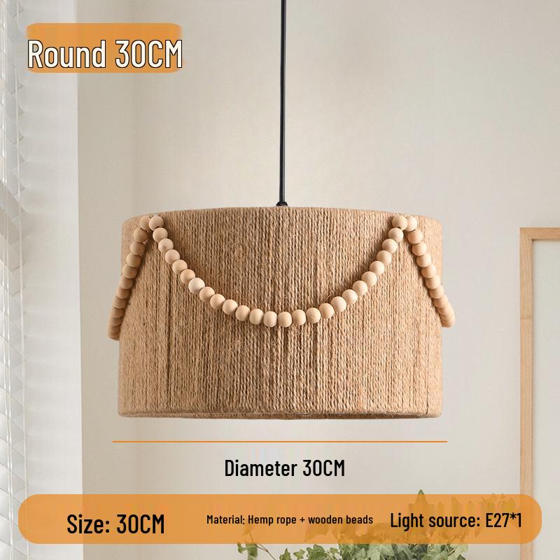 Винтажная люстра Ваби-Саби с кисточками из пеньковой веревки для спальни или гостиной