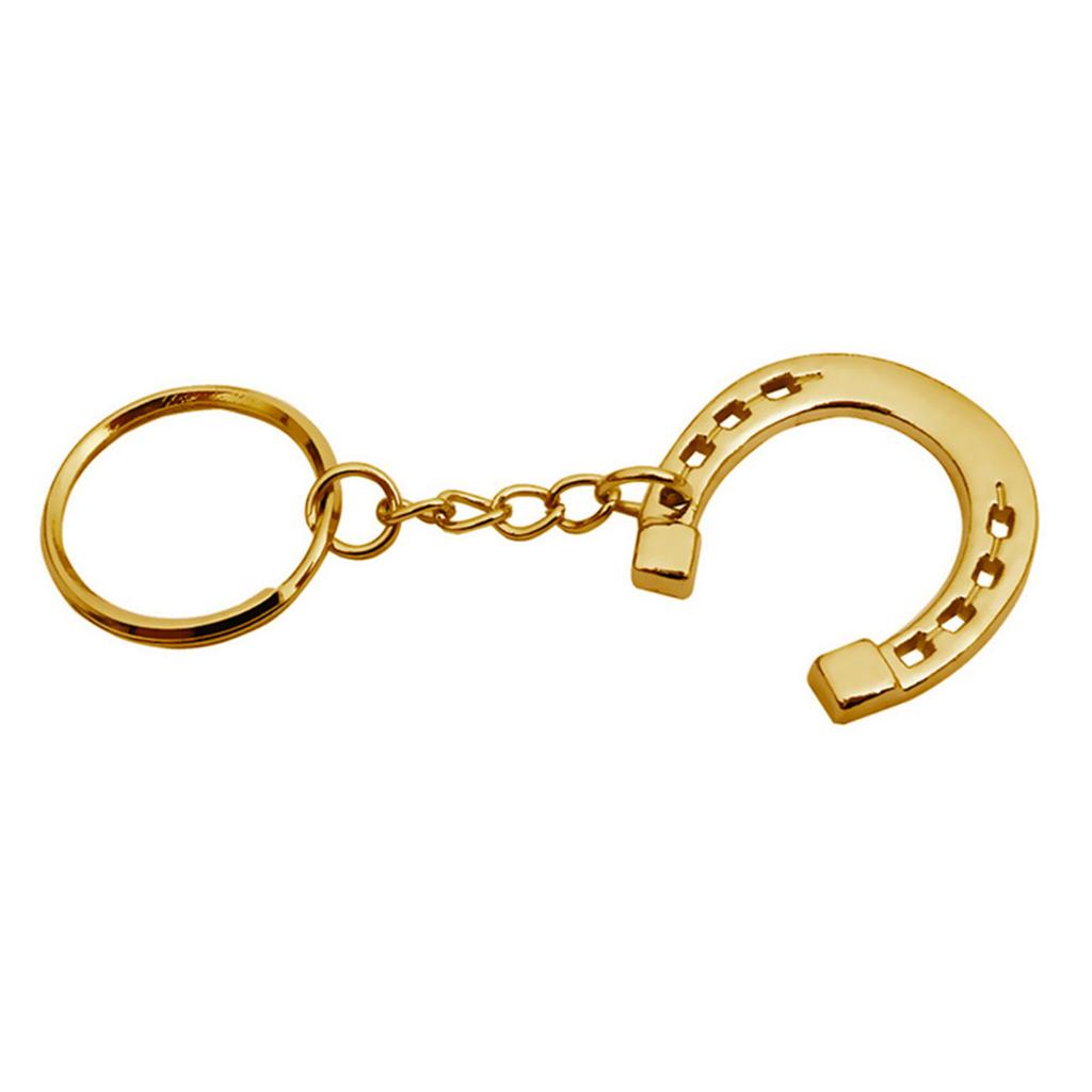 Fashionable Silver Tone Horseshoe Keyring Charm Sturdy Snaffle Bit Designs Keychain for Horse Lovers Decoration