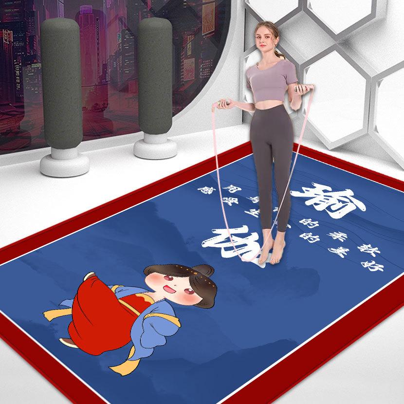 Звуконепроницаемый нескользящий амортизирующий коврик для прыжков со скакалкой, йоги и танцевального фитнеса