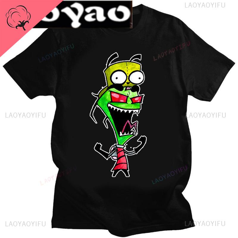 Аниме Invader Zim Invader Gir Graphic Tshirt Zim Image Cartoon T Shirt Unisex Unisex Cotton Tee Shirt Fashion Shirt Streetwear Tops Unisex