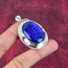 Blue Sapphire Pendant, Handmade Gemstone Pendant, 925 Solid Sterling Silver Pendant Antique Jewelry, For Engagement Gift