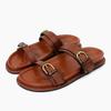 Fashion Retro Metal Belt Buckle Flat Slippers Women Comfortable Platform Slide Sandals Summer Beach Designer Shoes Sandalias De Mujer