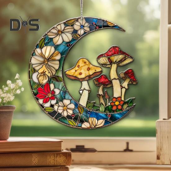 Акриловый ловец солнца 2D цветы гриб подвесное украшение подарок любителю книг цветной ловец солнца для украшения окна дома подарок на новоселье