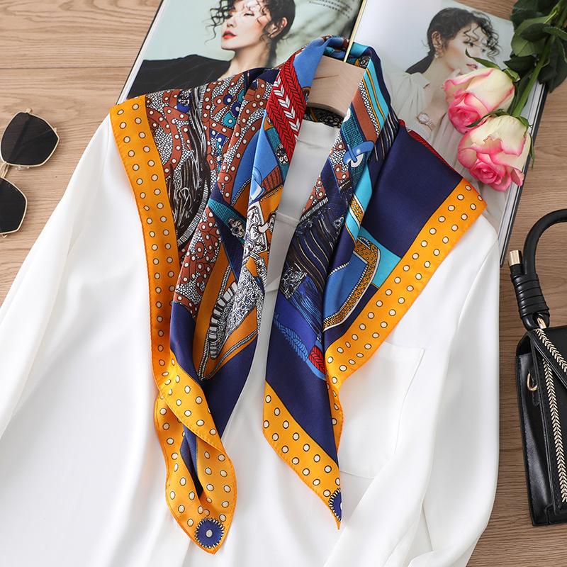 70 * 70cm New Silk Small Square Scarf For Women'S Neck Protection Professional Scarf Versatile Hair Tie Headscarf Scarf